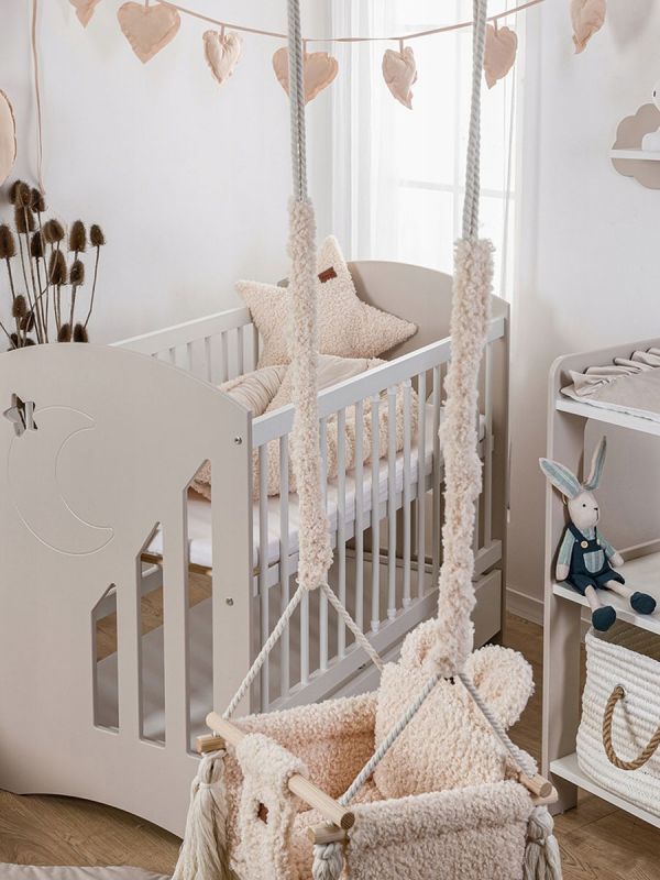 Swing Teddy Bear – cute indoor swing for children, Teddy Beige