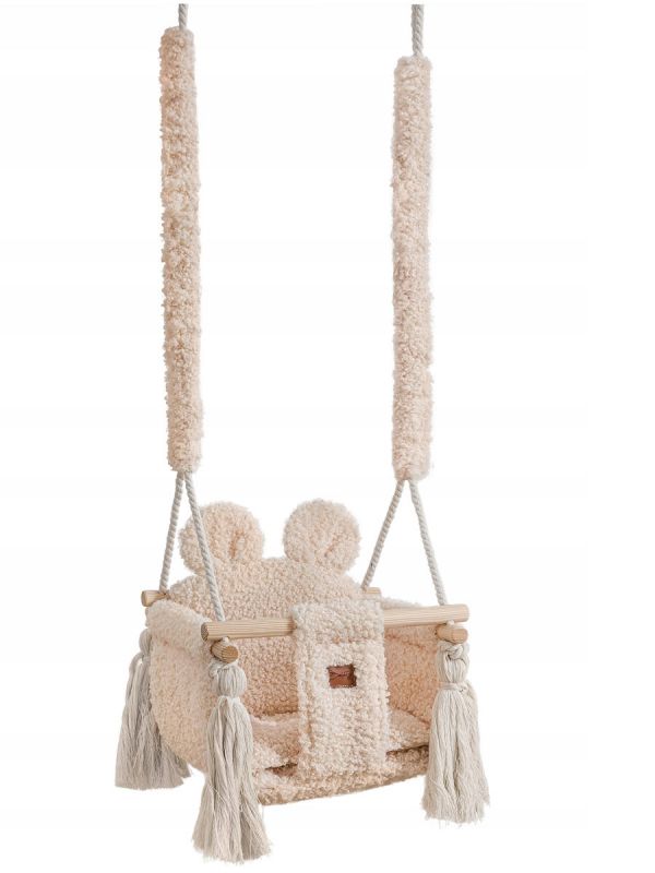 Swing Teddy Bear – cute indoor swing for children, Teddy Beige