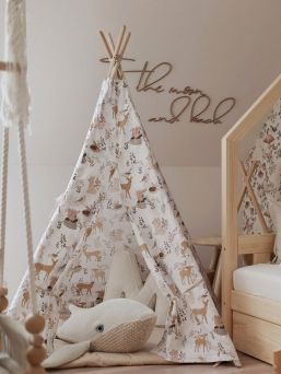 Teepee tent for children and carpet, Forest Friends