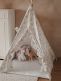 Teepee tent for children with ruffled edges and carpet, Camomiles