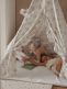 Teepee tent for children with ruffled edges and carpet, Camomiles
