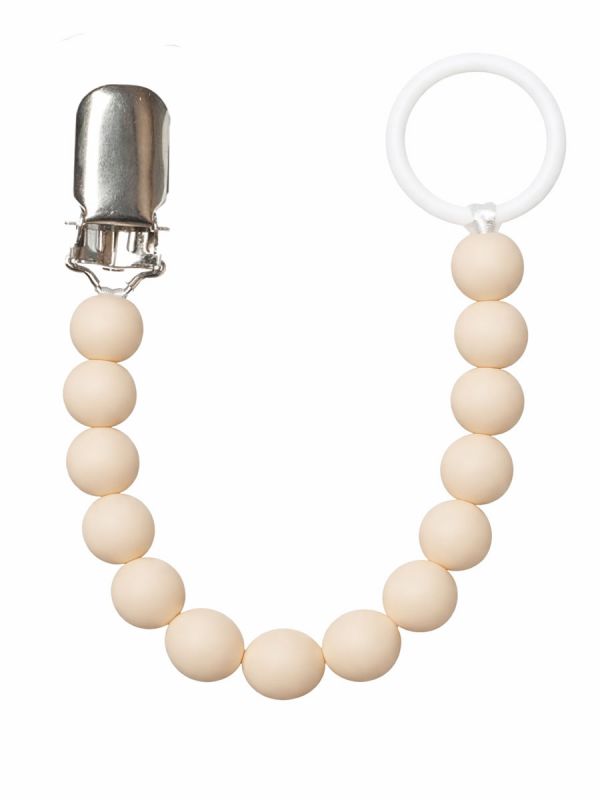 FAIRY OF PREGNANCY trendy, safe and good quality pacifier holder. Pacifier holder keeps pacifier close to the baby. Pacifier holder prevents dripping, when the pacifier often get dirty or lost. Pacifier holder is made out of safe BPA free food grade silicone beads and ring. Metal clip fastening. Hand wash with warm soapy water.