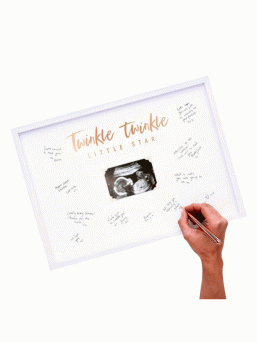 Create forever memories with our lovely GINGER RAY guest book frame. Perfect for guests to write messages in at any baby shower.