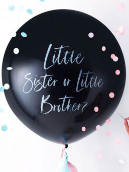 Little Sister Or Brother? gender reveal balloon kit, perfect way to reveal the sex of the little baby.