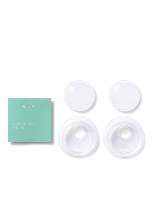 Elvie Catch - two milk collectors that allow you to imperceptibly collect milk under your bra. Milk collectors stay firmly in place thanks to non-slip silicone edges and help prevent leaks.
