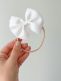 Baby bow headband – soft and elastic headband, White