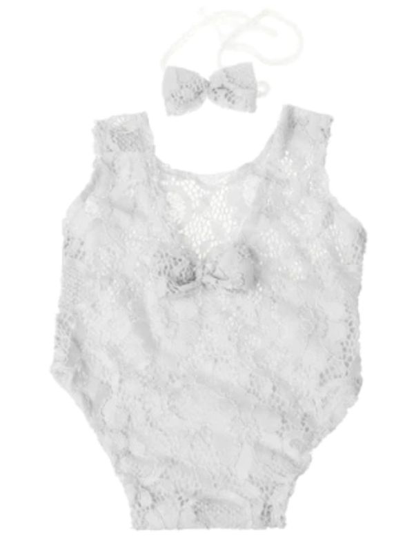 Baby's shooting suit, white lace