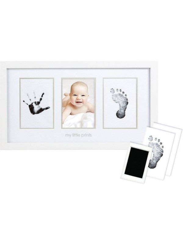 Baby 3-piece photo frame and ink, white