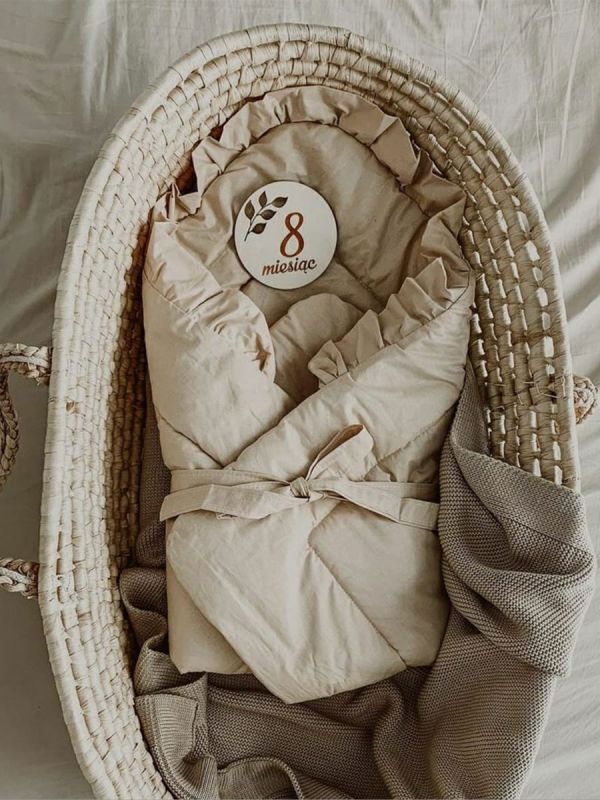 Baby swaddle & playmat, Beige ruffles
