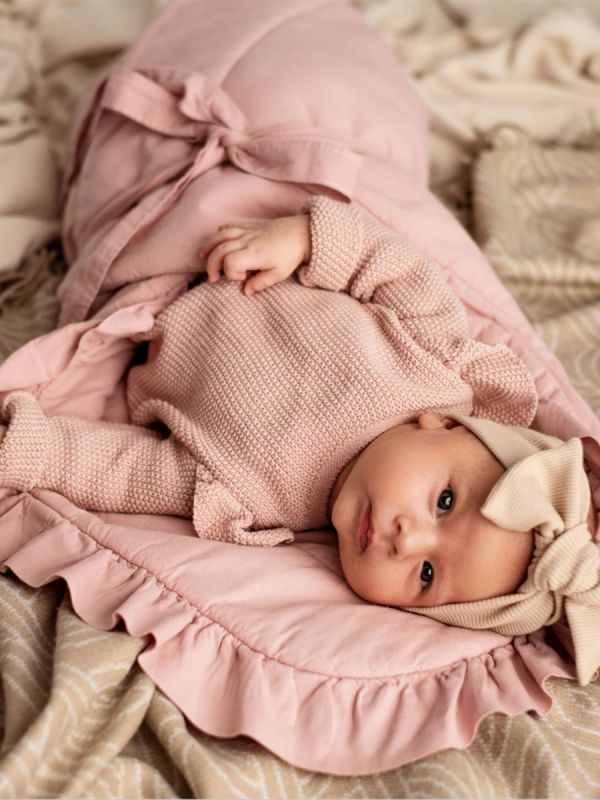 Baby swaddle & playmat, Pink ruffles