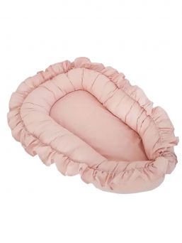 Baby nest with ruffles – Soft and safe babynest for newborns, rosa