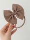 Baby bow headband – soft and elastic headband, Dark Beige