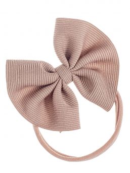 Baby bow headband – soft and elastic headband, Dark Beige