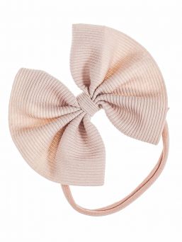 Baby bow headband – soft and elastic headband, Light Beige