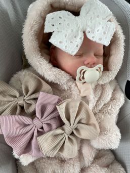 Baby bow headband – soft and elastic headband, Old Pink