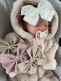 Baby bow headband – soft and elastic headband, Old Pink