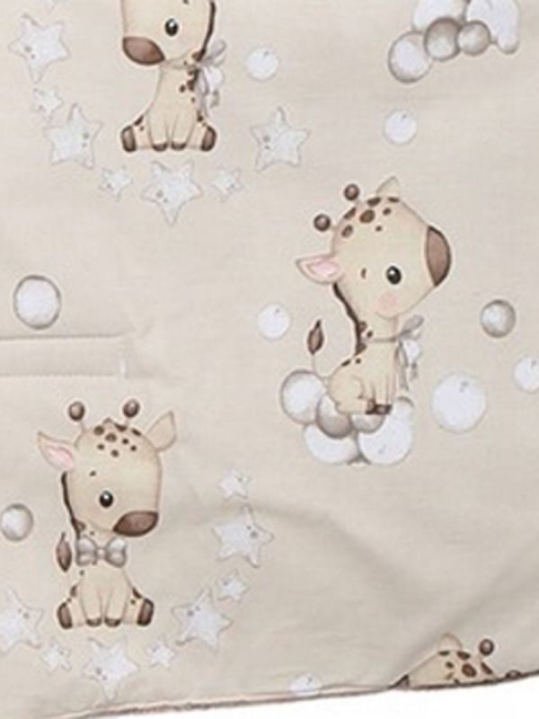 Baby Car Seat Warmer Bag – Beige velvet and giraffes