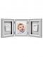 Baby photo and plaster frame, grey