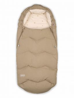 VOKSI - Explorer baby's bigger down footmuff, Dark Sand