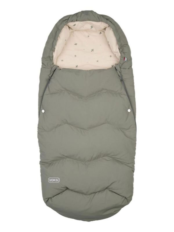 VOKSI - Explorer baby's bigger down footmuff, Meadow Green