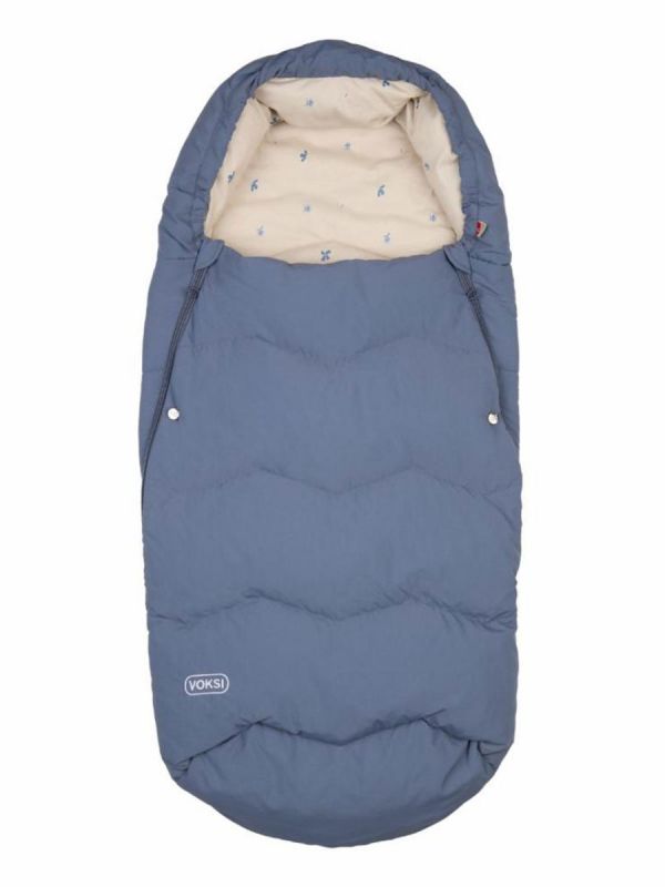 VOKSI - Explorer baby's bigger down footmuff, Stone Blue
