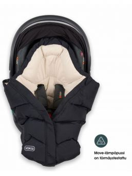 VOKSI - Move baby's down footmuff, black