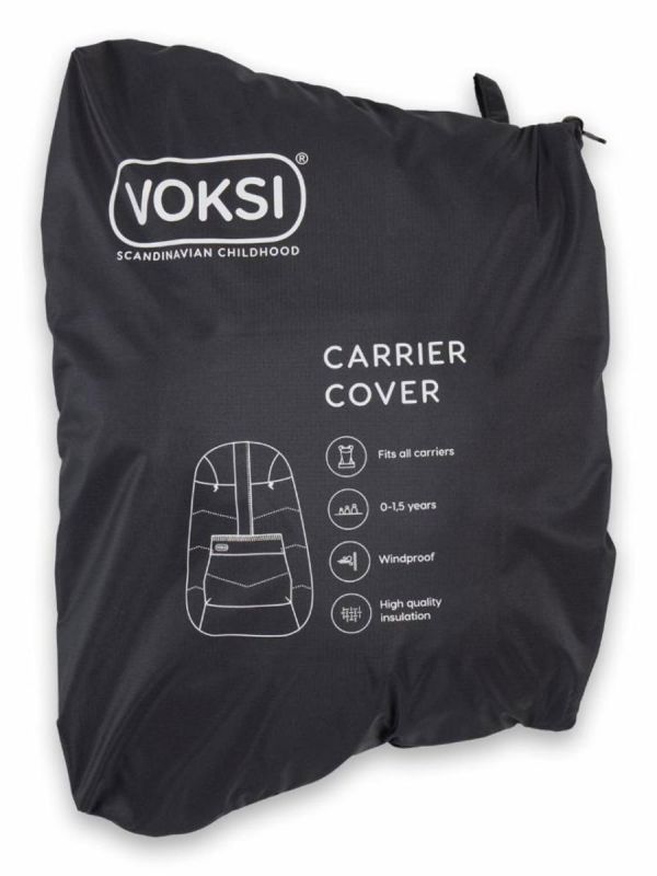 Voksi Carrier Cover – Warm wind protection for baby carrier, Black