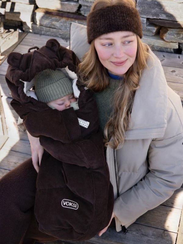 Voksi Move footmuff for car seat, 0–18mth Chocolate Snow