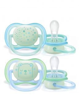 The Philips Avent Night Ultra Air night time pacifier is designed for babies so that the pacifier does not rub against the skin of the baby's mouth and thus reduces skin irritation. The pacifier cover has four large air vents to ensure that the baby's skin stays as dry as possible.