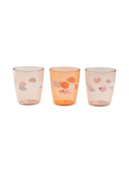 Done By Deer -  Yummy mini glass 3 pcs Happy clouds, papaya