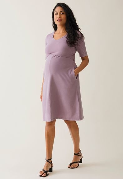 Boob Design - A shaped nursing dress short sleeve, lavander