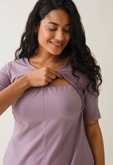 Boob Design - A shaped nursing dress short sleeve, lavander