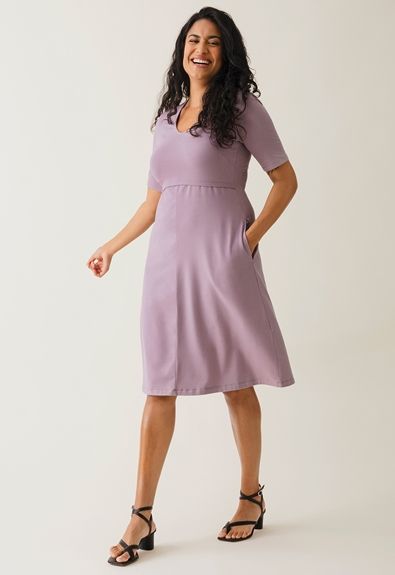 Boob Design - A shaped nursing dress short sleeve, lavander