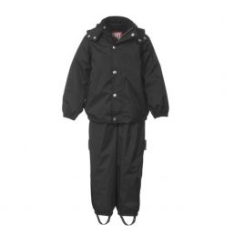 Plain rain set with fleece BLACK - TICKET TO HEAVEN