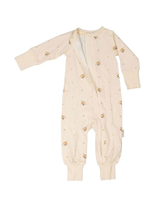 GEGGAMOJA Baby pajamas in bamboo with Long ear from Mrs Mighetto. The pajamas have a two-way zipper to facilitate matte diaper changes and wide comfortable cuffs.