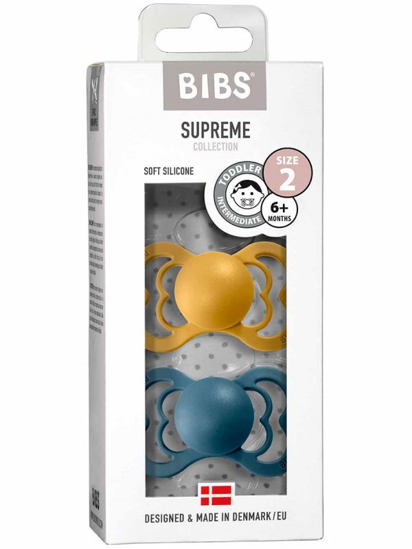 Baby´s pacifier Supreme 2-PACK 0-18mth | BIBS (Mustard/Petrol)