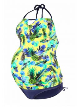 Maternity Bathing Suit tankini ALOHA, yellow | CACHE COEUR