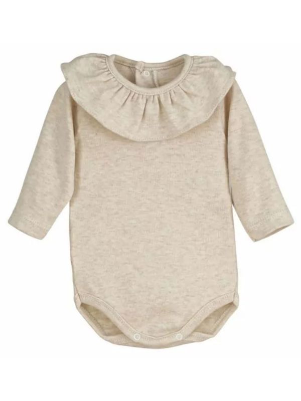 A solid color body from the Titan collection with a ruffle around the neck.