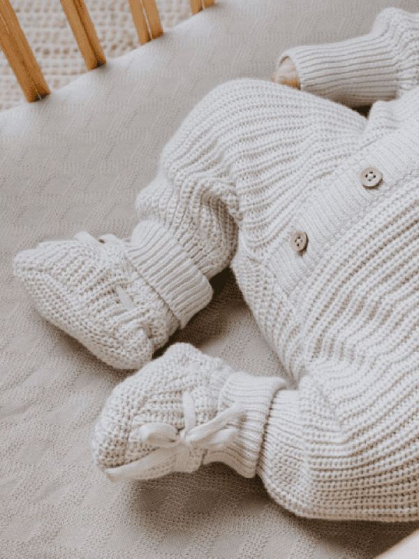 Baby's Only - newborn booties, Warm Linen