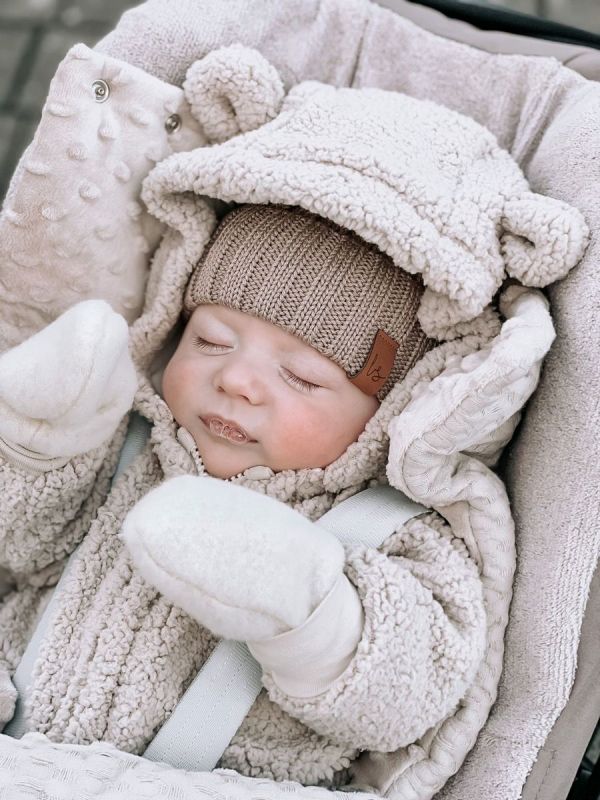 Babystyling teddy bear jumpsuit for baby, Sand