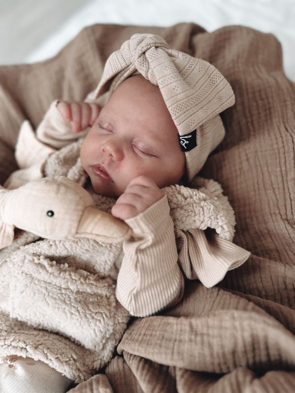 Babystyling Ruffle romper Rib Sand