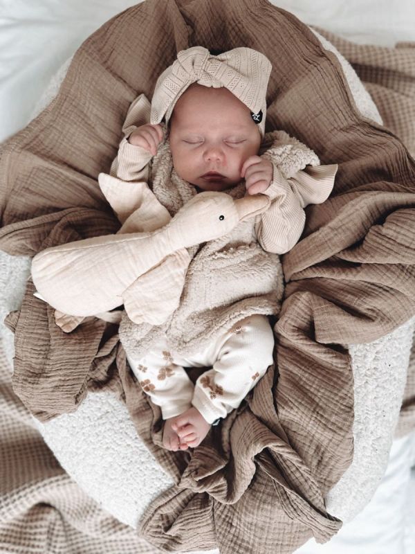 Babystyling Ruffle romper Rib Sand