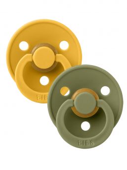 BIBS - Baby´s pacifier 2-PACK 0-18mth - Honey Bee / Olive