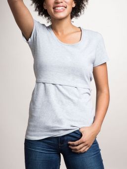 Classic short-sleeved top Grey Melange | Boob Design