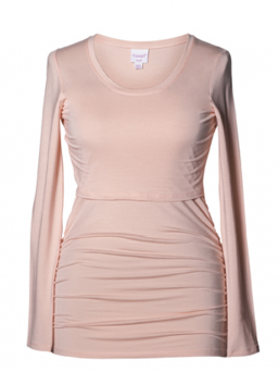 Boob Design - Maternity and Nursing longsleeve Ruched Top, pale blush