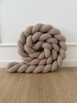 Boucle Braided Edge Protector for Cot and Junior Bed - Beige