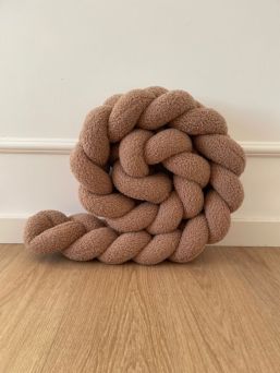 Boucle Braided Edge Protector for Cot and Junior Bed - Caramel