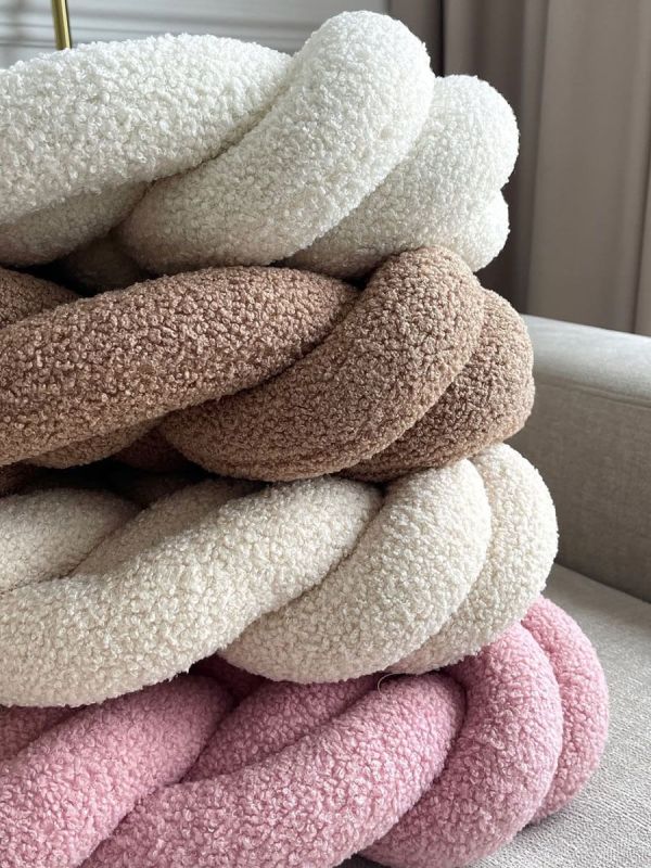 Boucle Braided Edge Protector for Cot and Junior Bed - Caramel
