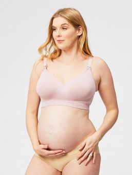 Cake Maternity wirefree, seamless Sugar Candy collection softening nursing bra. Cups G-K.