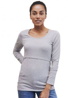 Boob Design Flatter Me Ruched Long Sleeve Maternity & Nursing Top in Plum